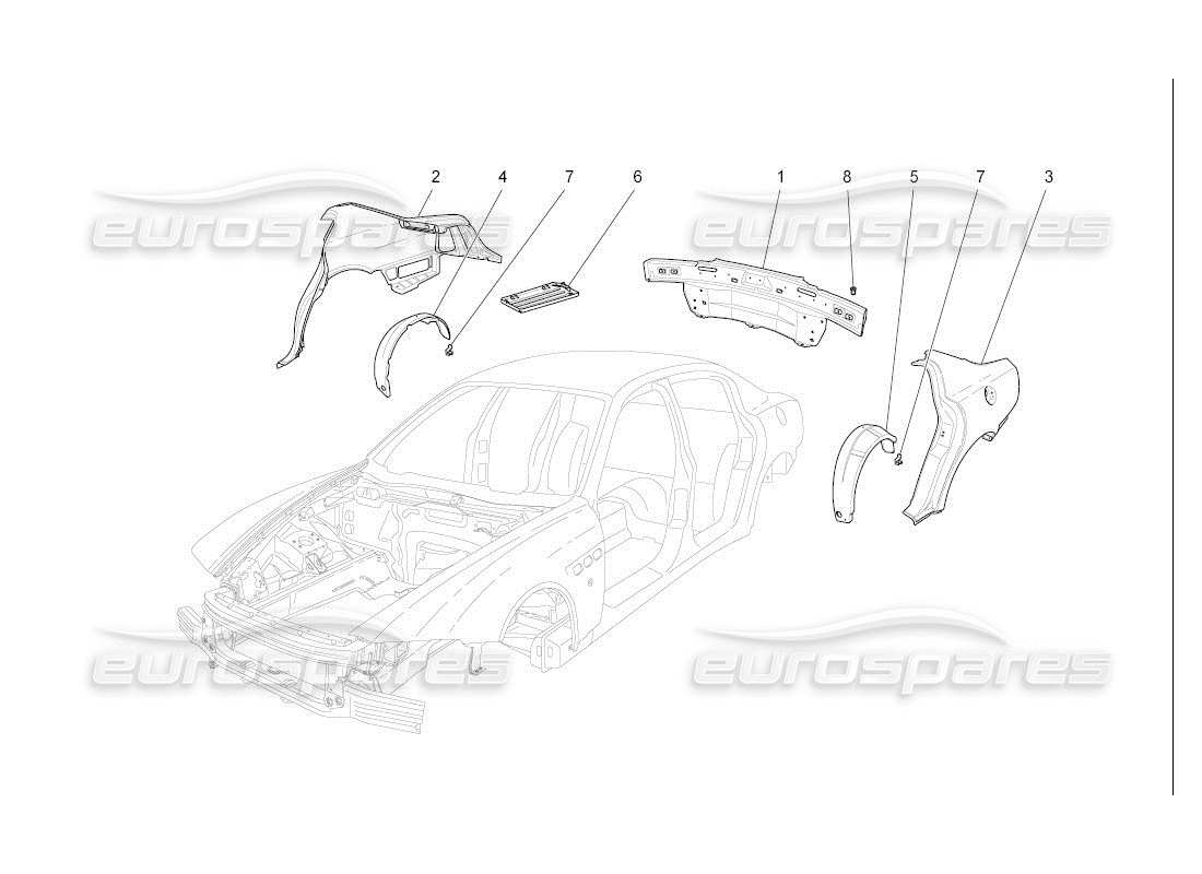 a part diagram from the maserati qtp. (2007) 4.2 auto parts catalogue