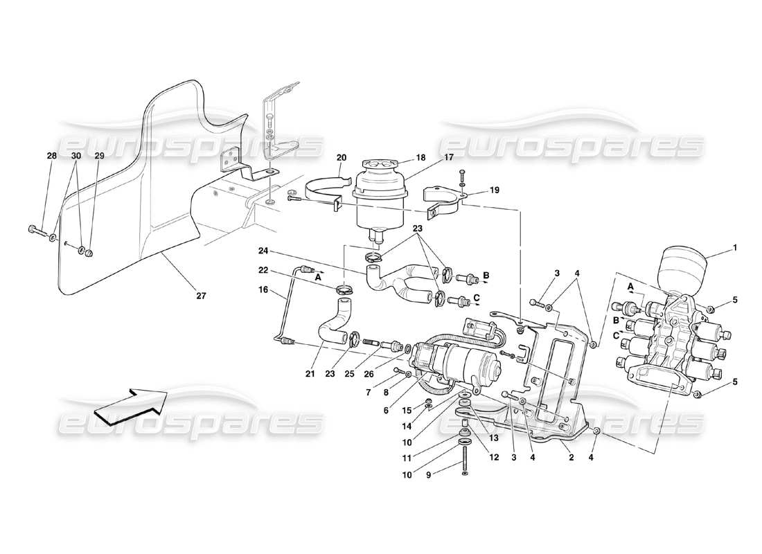 a part diagram from the ferrari 360 parts catalogue