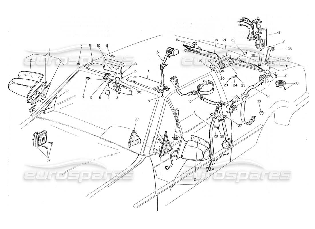 a part diagram from the maserati biturbo (1983-1995) parts catalogue