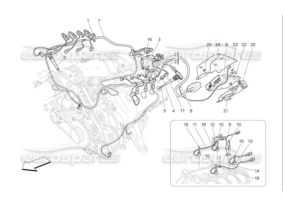 a part diagram from the maserati qtp. (2010) 4.7 auto parts catalogue