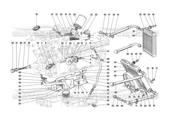 a part diagram from the ferrari mondial 3.0 qv (1984) parts catalogue