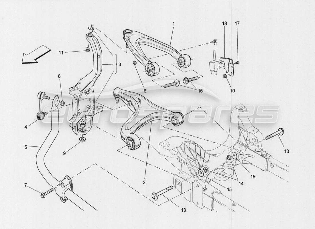 a part diagram from the maserati qtp. v8 3.8 530bhp auto 2015 parts catalogue
