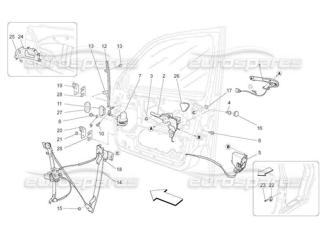 a part diagram from the maserati quattroporte m139 (2005-2013) parts catalogue