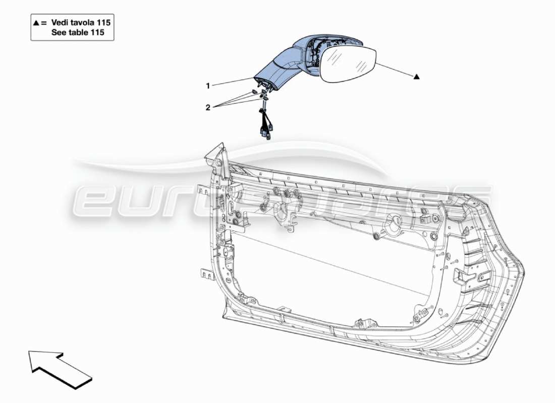 a part diagram from the Ferrari 488 Challenge parts catalogue