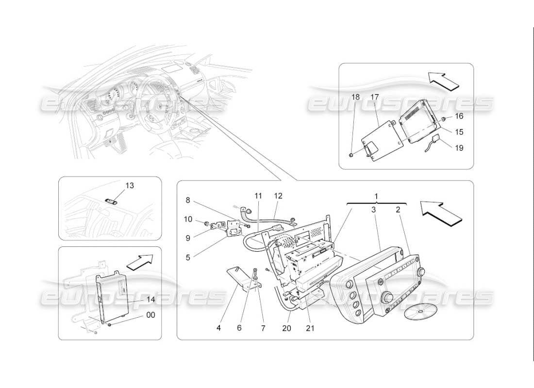 a part diagram from the maserati qtp. (2009) 4.7 auto parts catalogue