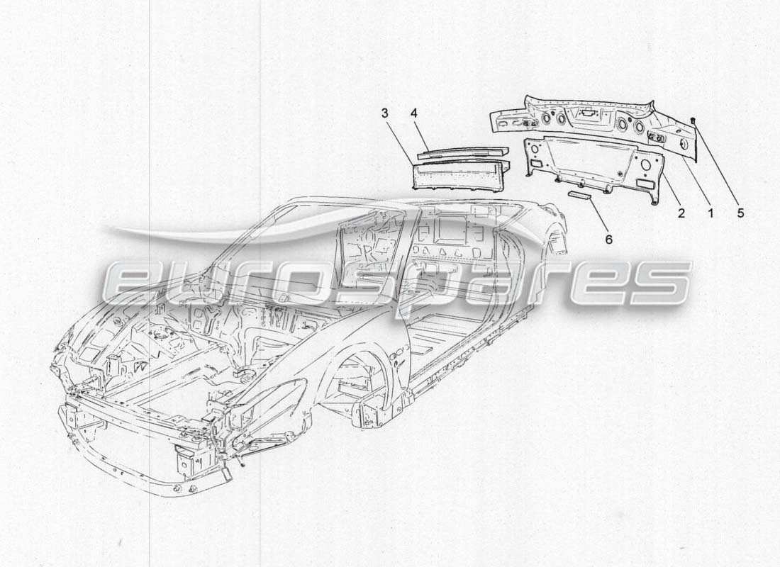 a part diagram from the maserati grancabrio parts catalogue