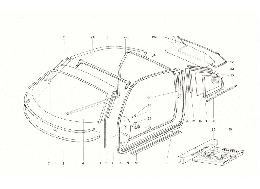 a part diagram from the ferrari 208 parts catalogue