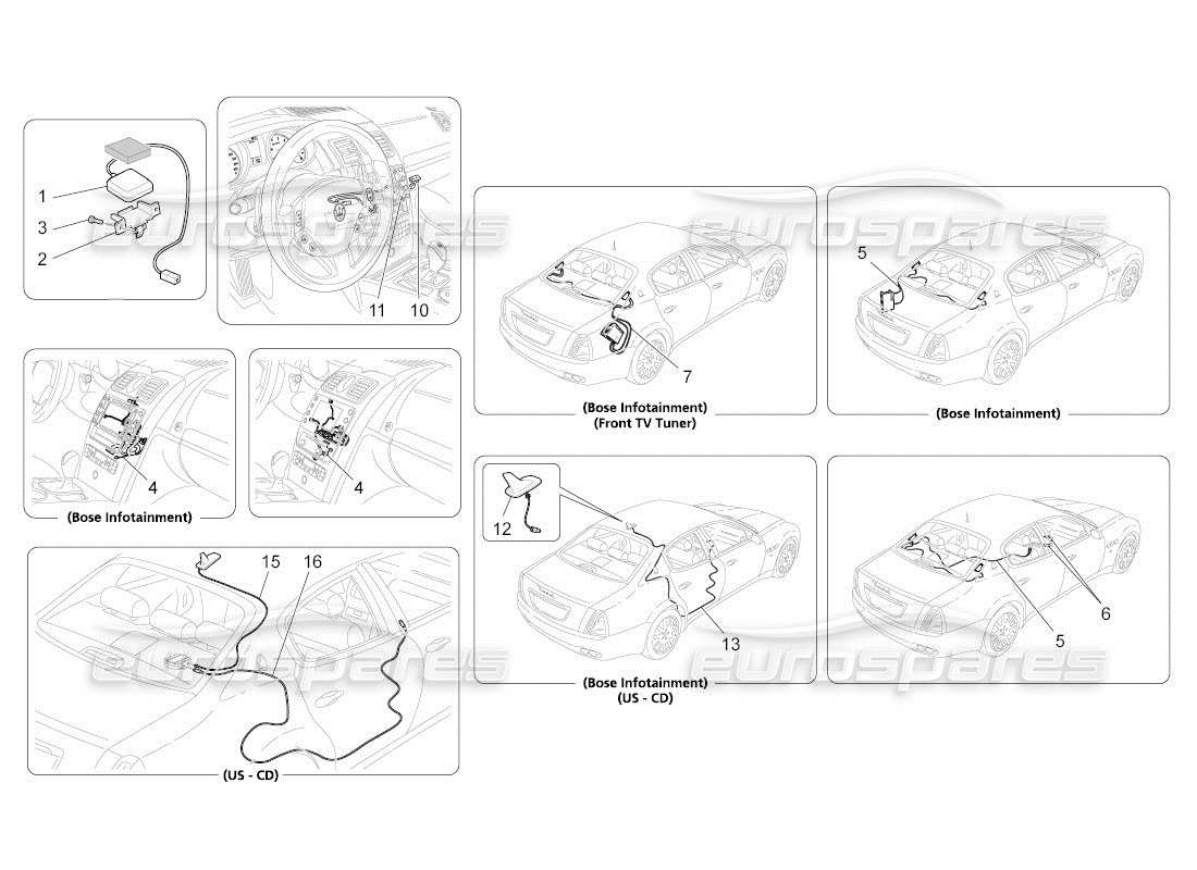 a part diagram from the maserati qtp. (2010) 4.2 auto parts catalogue