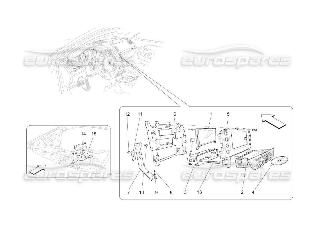 a part diagram from the maserati qtp. (2010) 4.2 auto parts catalogue