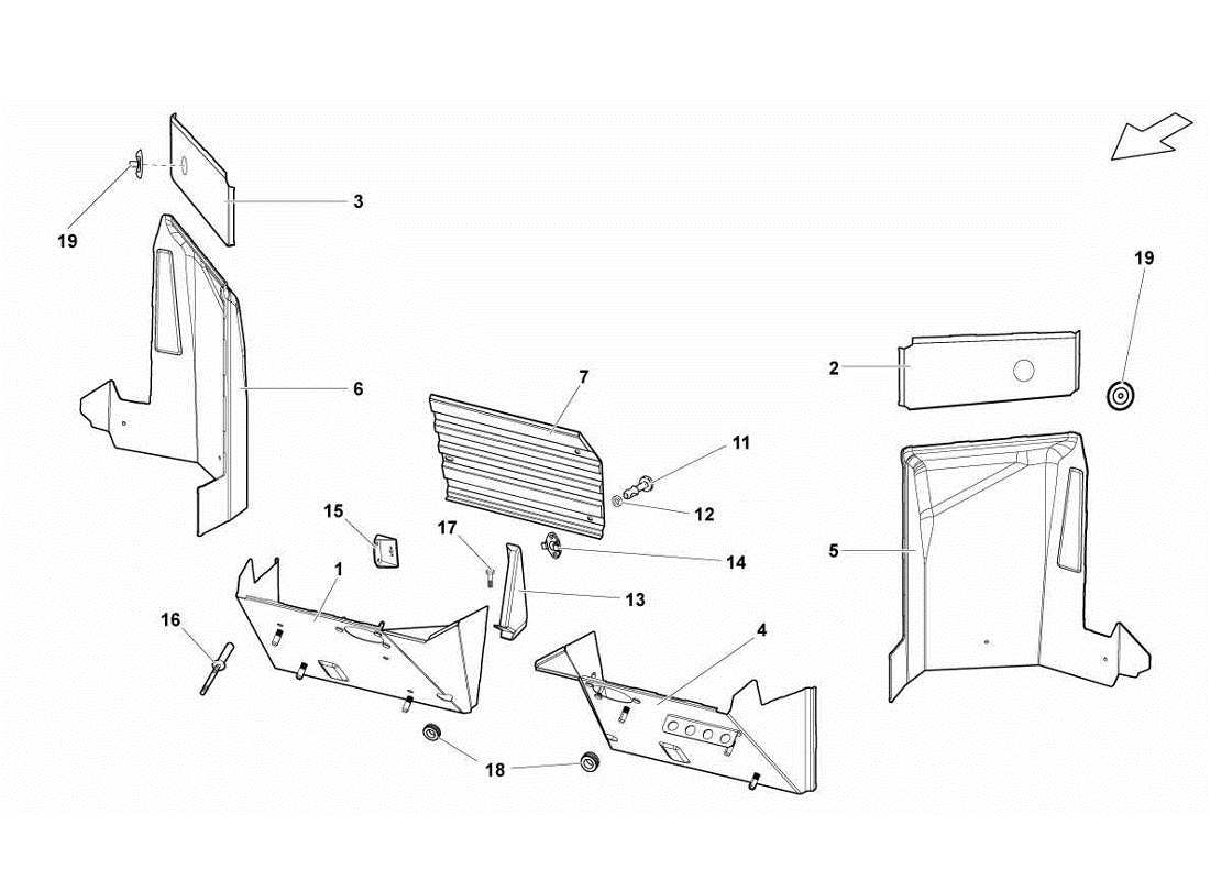 a part diagram from the Lamborghini Gallardo LP570-4s Perform parts catalogue