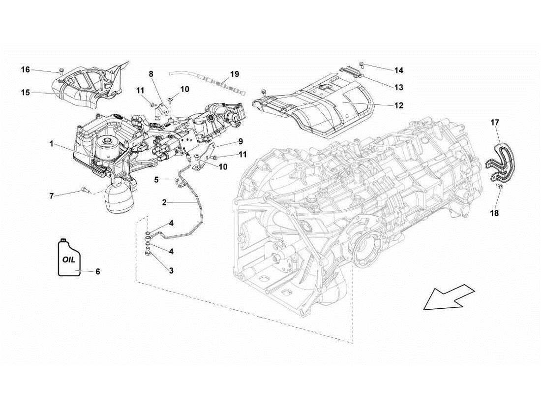 a part diagram from the Lamborghini Gallardo LP560-4s update parts catalogue