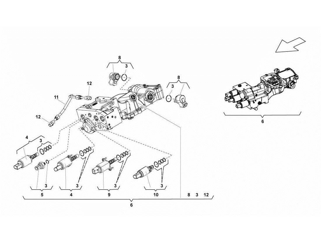 a part diagram from the Lamborghini Gallardo LP560-4s update parts catalogue
