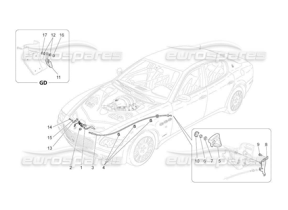 a part diagram from the maserati quattroporte m139 (2005-2013) parts catalogue