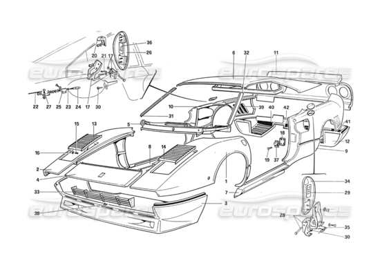 a part diagram from the ferrari 288 parts catalogue