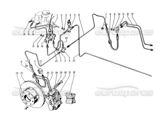 a part diagram from the lamborghini urraco parts catalogue