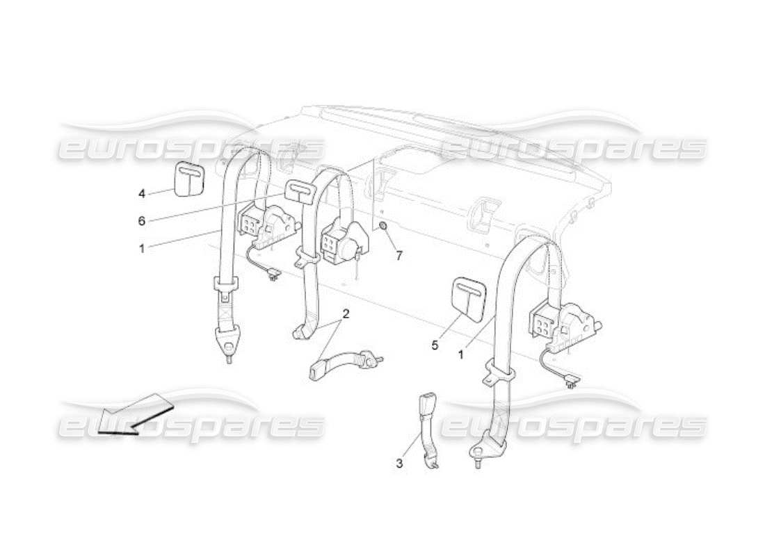 a part diagram from the maserati quattroporte m139 (2005-2013) parts catalogue