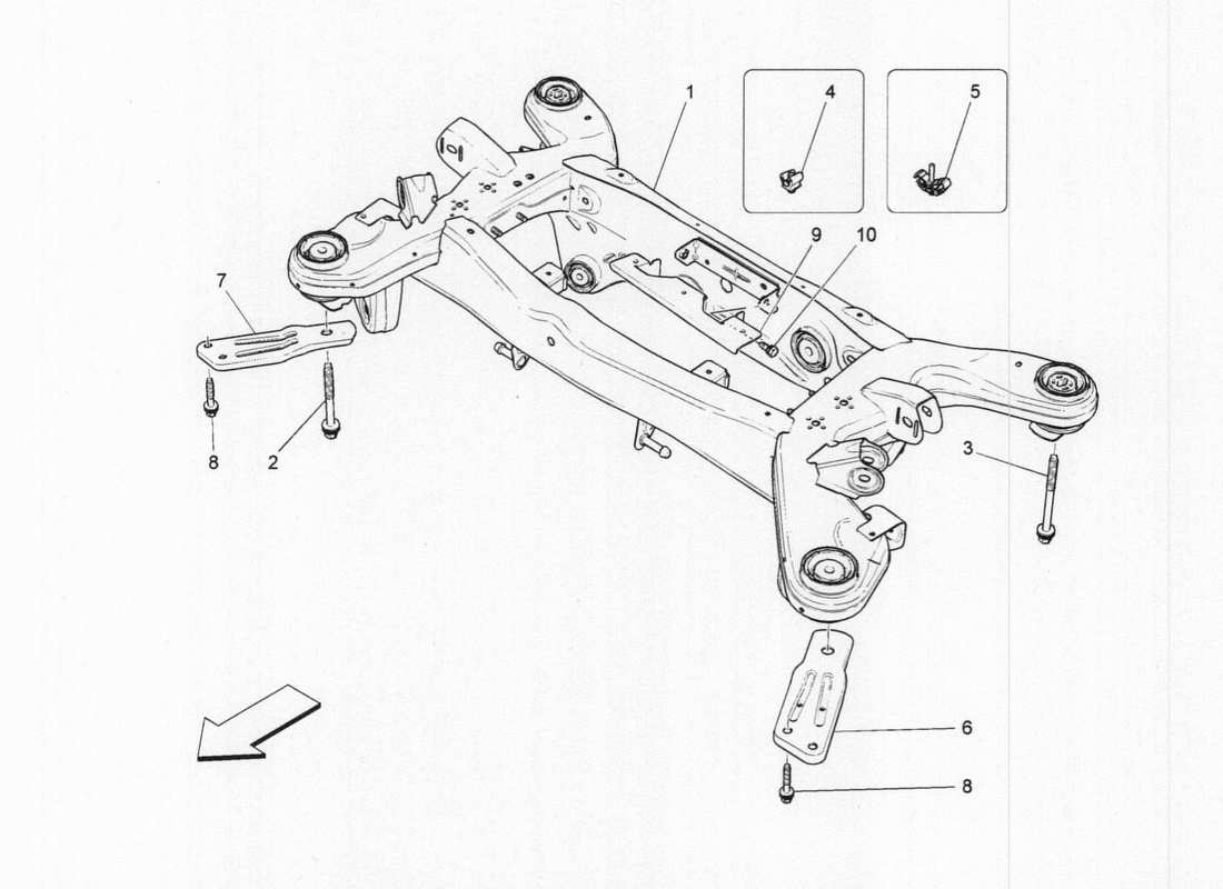 a part diagram from the maserati quattroporte m156 (2014 onwards) parts catalogue