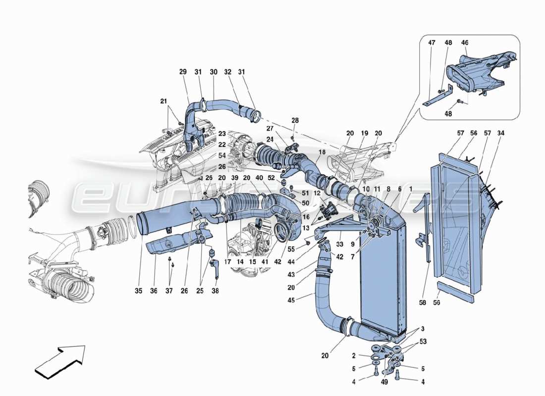 a part diagram from the ferrari 488 parts catalogue