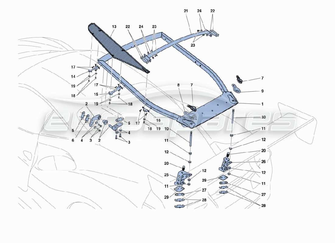 a part diagram from the Ferrari 488 Challenge parts catalogue