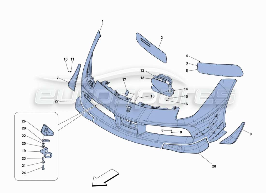 a part diagram from the Ferrari 488 Challenge parts catalogue