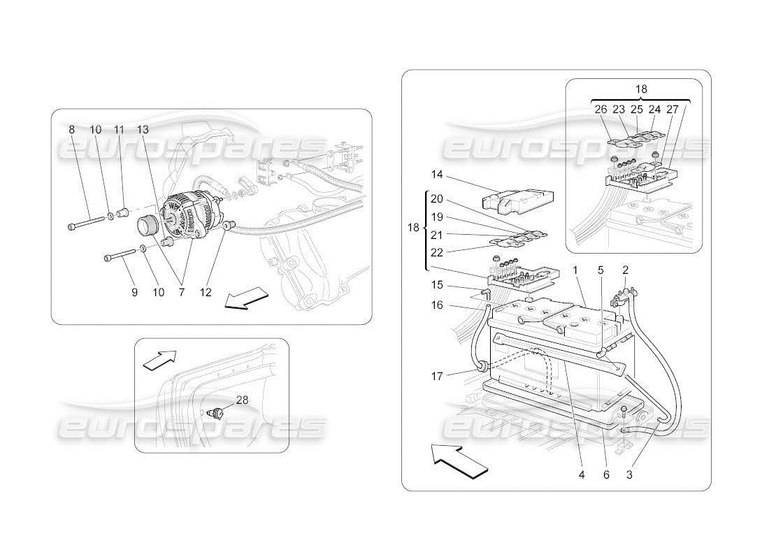a part diagram from the maserati qtp. (2011) 4.2 auto parts catalogue