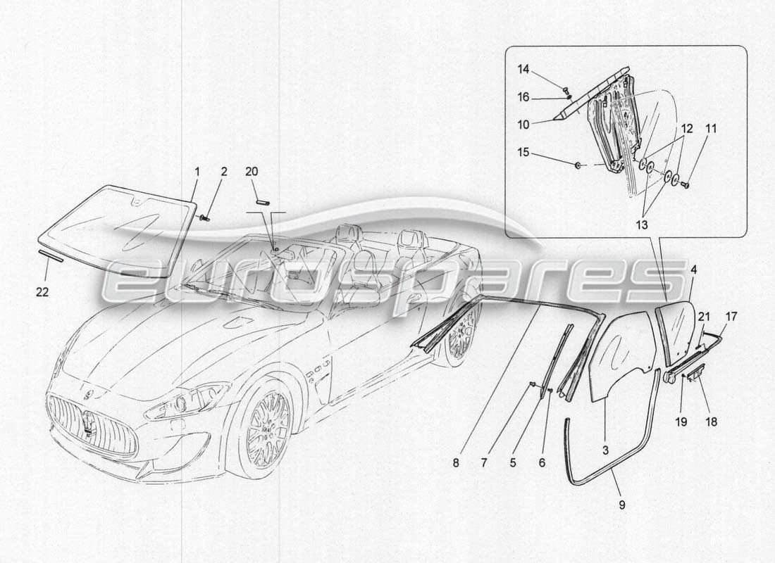 a part diagram from the maserati grancabrio mc centenario parts catalogue