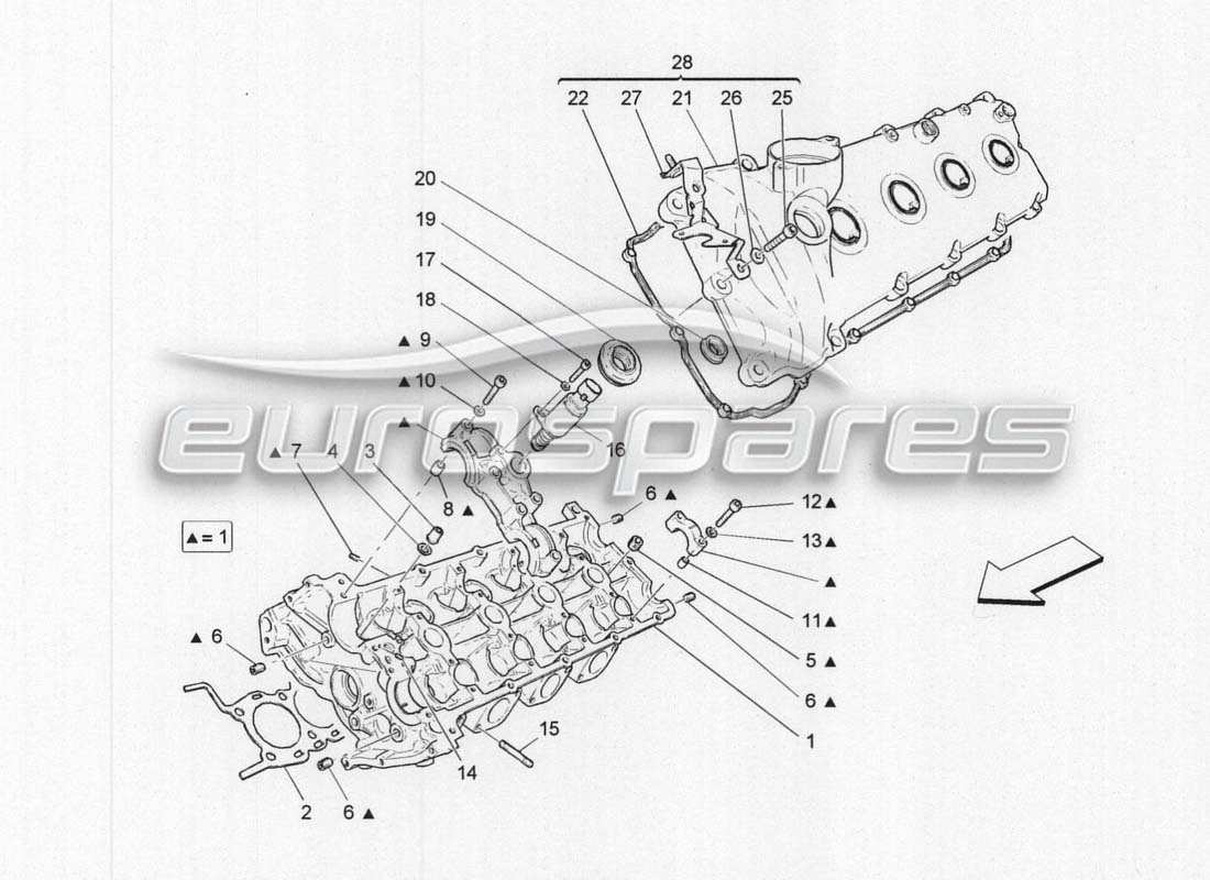 a part diagram from the maserati grancabrio parts catalogue