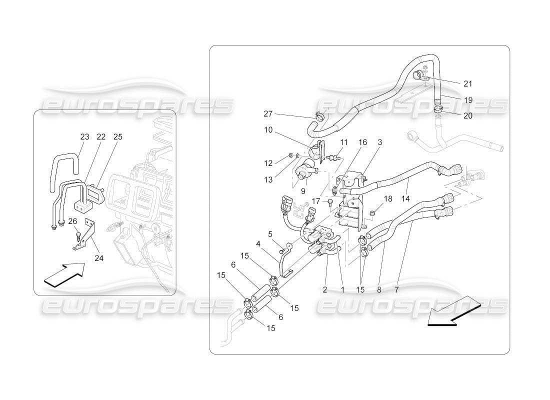 a part diagram from the maserati quattroporte m139 (2005-2013) parts catalogue