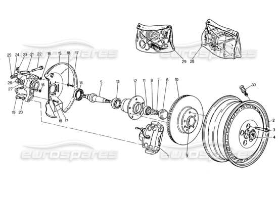 a part diagram from the maserati 222 / 222e biturbo parts catalogue