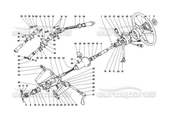 a part diagram from the ferrari mondial parts catalogue