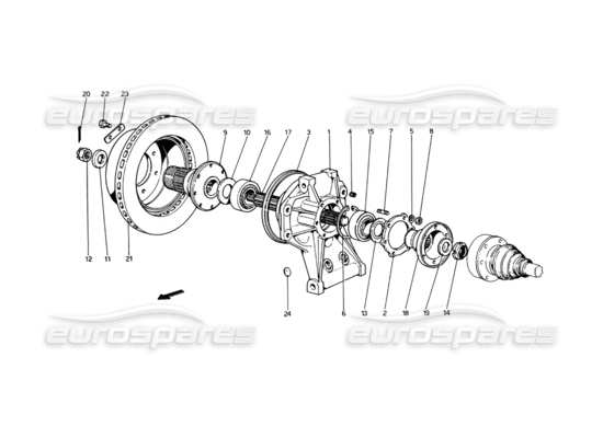 a part diagram from the ferrari 365 gt4 berlinetta boxer parts catalogue