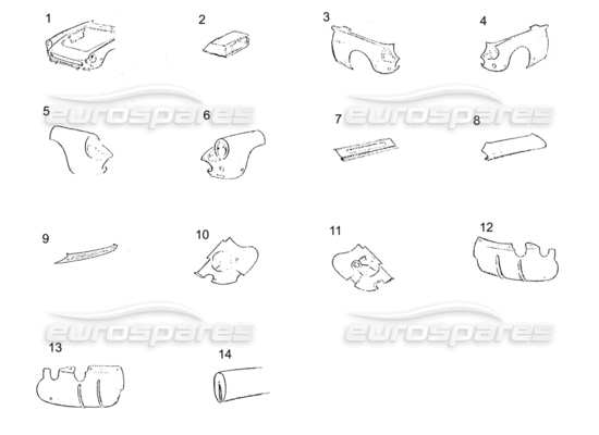 a part diagram from the ferrari 250 parts catalogue