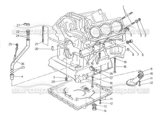 a part diagram from the maserati biturbo (1983-1995) parts catalogue