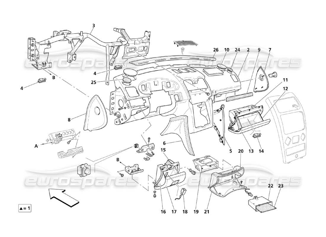 a part diagram from the maserati qtp. (2003) 4.2 parts catalogue