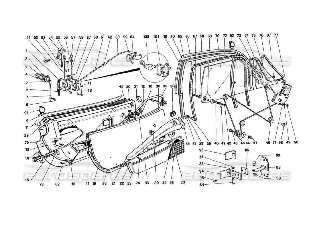 a part diagram from the ferrari 308 gtb (1980) parts catalogue