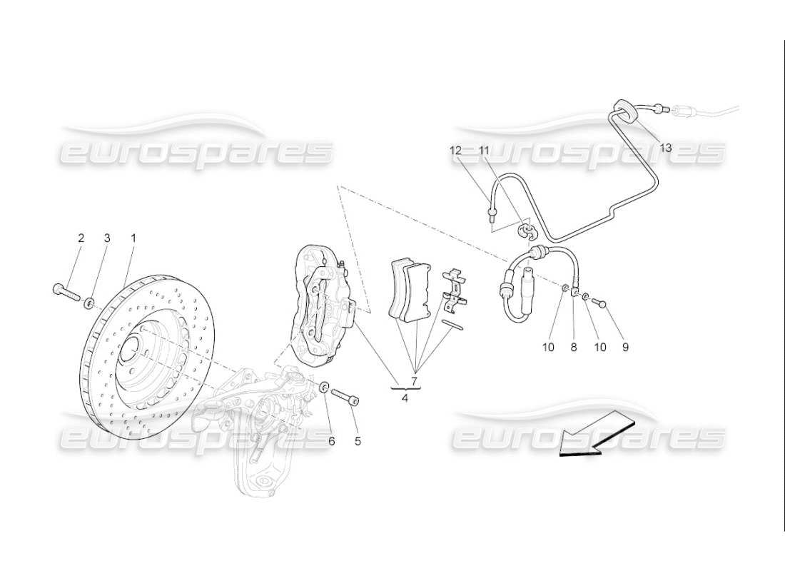 a part diagram from the maserati qtp. (2010) 4.7 auto parts catalogue