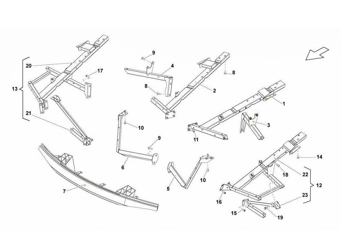 a part diagram from the Lamborghini Gallardo LP570-4s Perform parts catalogue