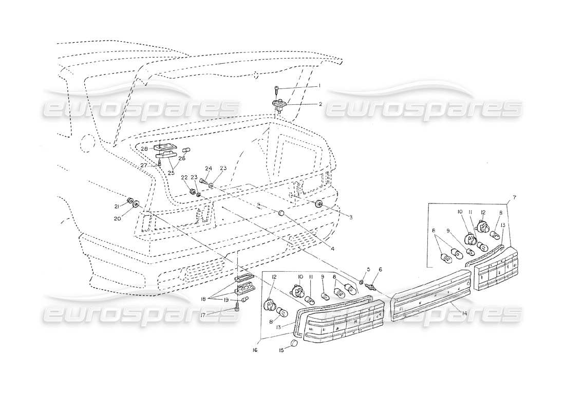 VIEW PARTS DIAGRAMS FROM THE MASERATI SHAMAL PARTS CATALOGUE a part diagram from the maserati shamal parts catalogue