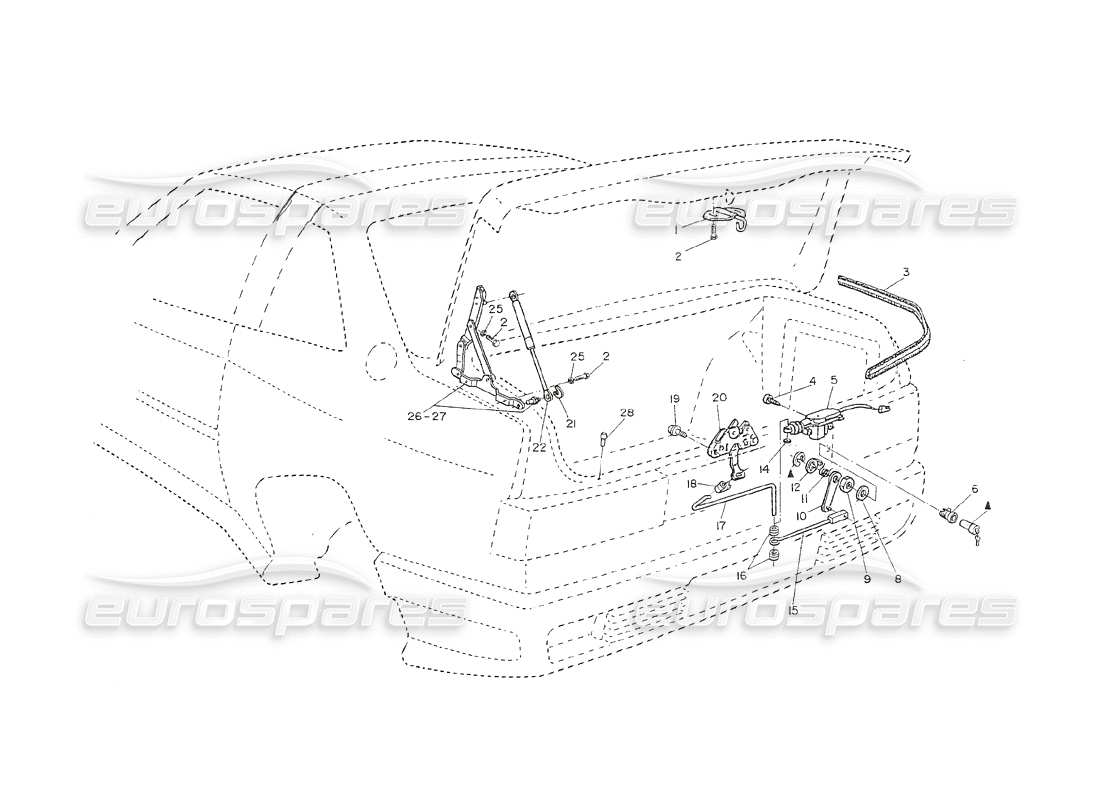 VIEW PARTS DIAGRAMS FROM THE MASERATI SHAMAL PARTS CATALOGUE a part diagram from the maserati shamal parts catalogue