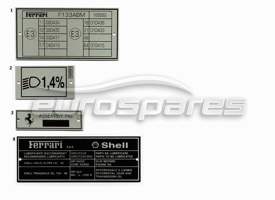 a part diagram from the ferrari miscellaneous ferrari parts catalogue