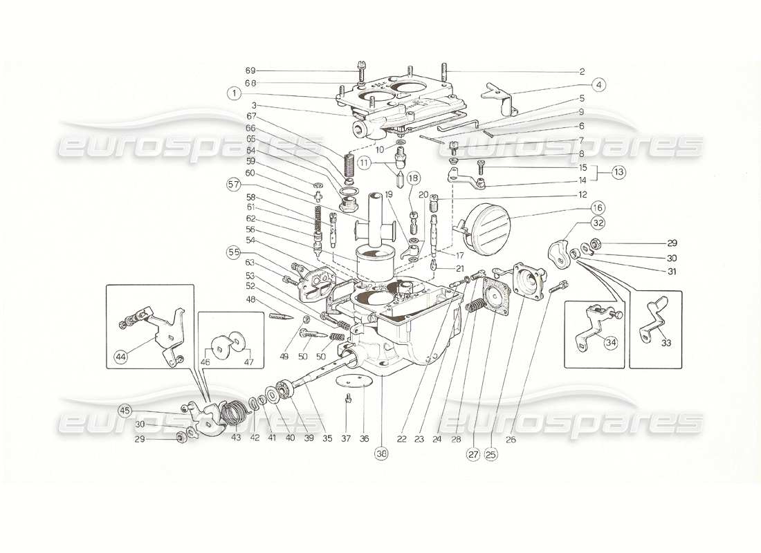a part diagram from the Ferrari 308 GT4 Dino (1976) parts catalogue