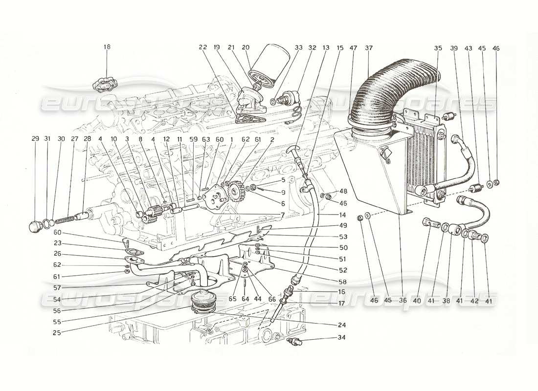 a part diagram from the ferrari 308 gt4 dino (1976) parts catalogue