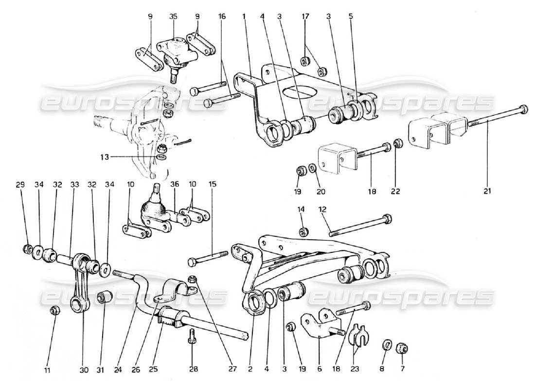 a part diagram from the Ferrari 308 GTB (1976) parts catalogue