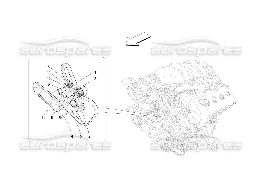 a part diagram from the maserati qtp. (2007) 4.2 auto parts catalogue