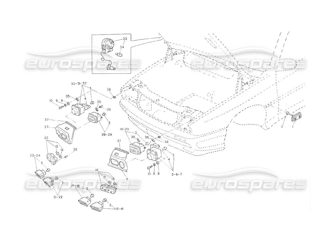 a part diagram from the maserati shamal parts catalogue