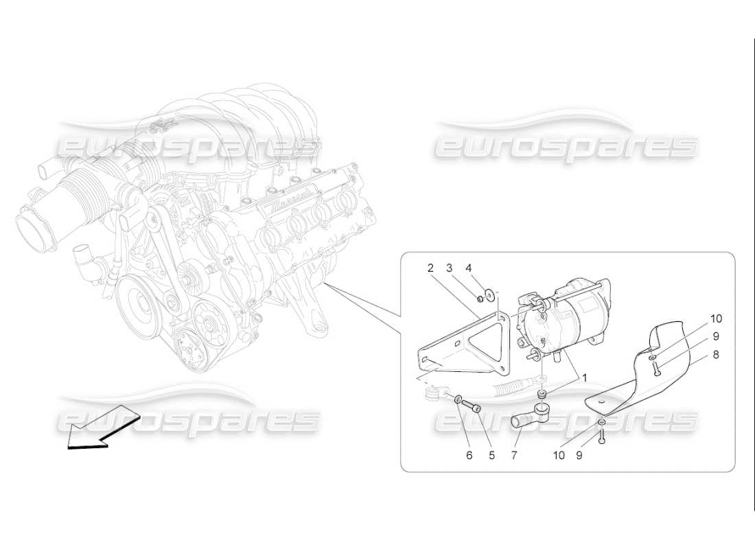 a part diagram from the maserati quattroporte m139 (2005-2013) parts catalogue