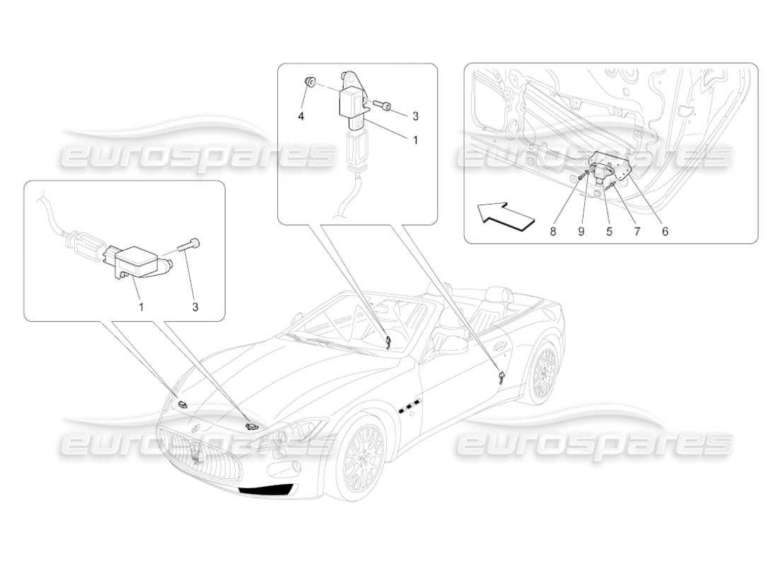 a part diagram from the maserati grancabrio parts catalogue