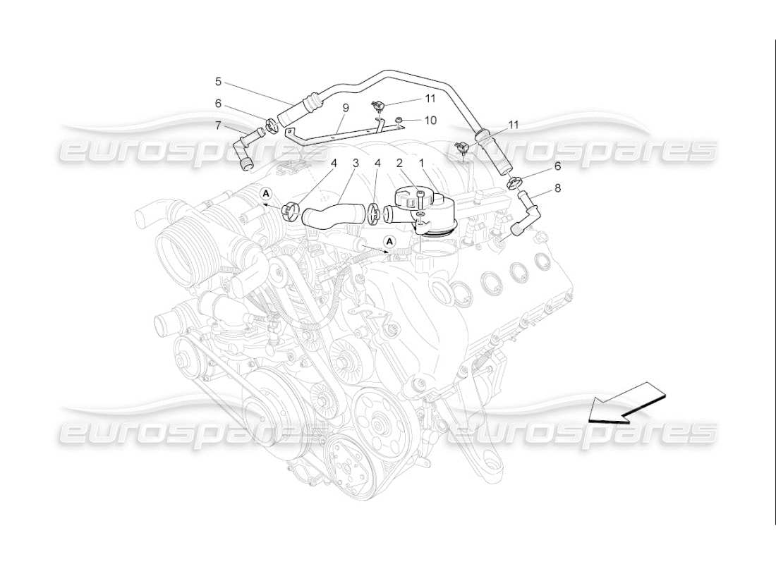 a part diagram from the maserati quattroporte m139 (2005-2013) parts catalogue