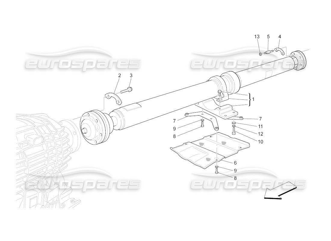a part diagram from the maserati qtp. (2010) 4.2 auto parts catalogue
