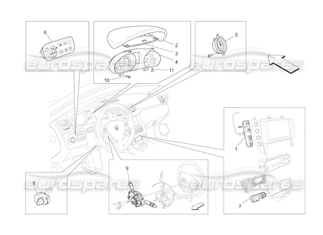 VIEW PARTS DIAGRAMS FROM THE MASERATI GRANCABRIO PARTS CATALOGUE a part diagram from the maserati grancabrio parts catalogue